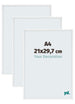 Aurora Aluminium Bilderrahmen 21x29-7cm A4 3 Stuck Weiss Hochglanz Vorne Messe | Yourdecoration.at