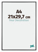 Kent Aluminium Bilderrahmen 21x29 7cm A4 Schwarz Hochglanz Vorne Messe | Yourdecoration.at