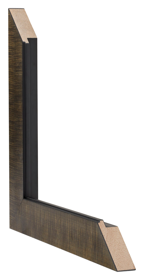 Leeds Holz Bilderrahmen 62x93cm Champagner Geburstet Detail Querschnitt | Yourdecoration.at