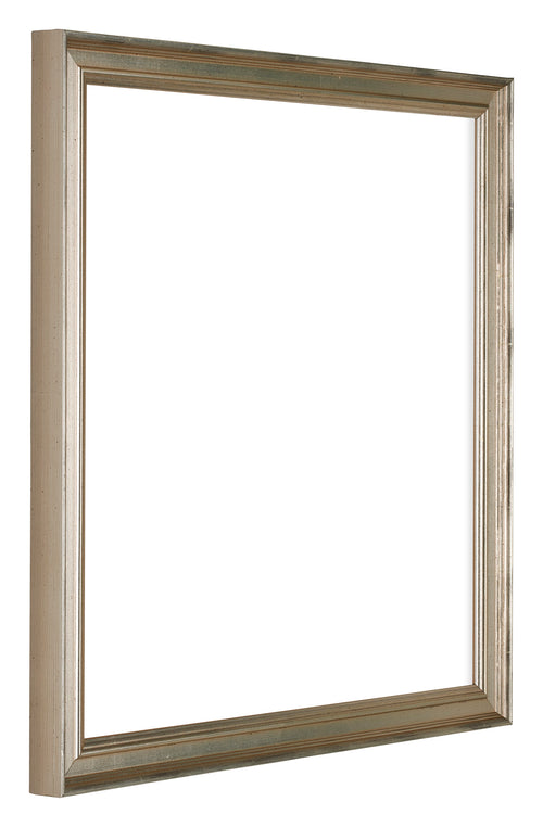 Lincoln Holz Bilderrahmen 55x55cm Silber Vorne Schrag | Yourdecoration.at