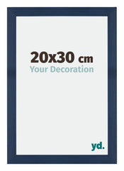 Mura MDF Bilderrahmen 20x30cm Dunkelblau Gewischt Vorne Messe | Yourdecoration.at