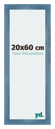 Mura MDF Bilderrahmen 20x60cm Hell Blau Geveegd Vorne Messe | Yourdecoration.at