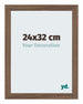 Mura MDF Bilderrahmen 24x32cm Nussbaum Dunkel Vorne Messe | Yourdecoration.at