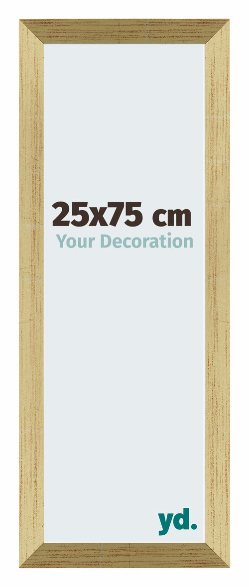 Mura MDF Bilderrahmen 25x75cm Goldglanz Vorne Messe | Yourdecoration.at