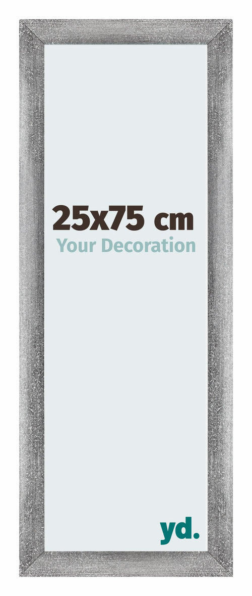 Mura MDF Bilderrahmen 25x75cm Grau Gewischt Vorne Messe | Yourdecoration.at