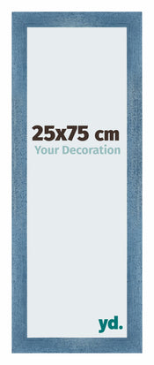 Mura MDF Bilderrahmen 25x75cm Hellblau Gewischt Vorne Messe | Yourdecoration.at