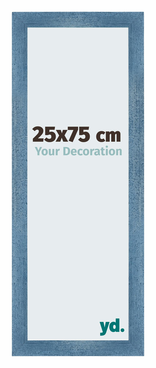 Mura MDF Bilderrahmen 25x75cm Hellblau Gewischt Vorne Messe | Yourdecoration.at