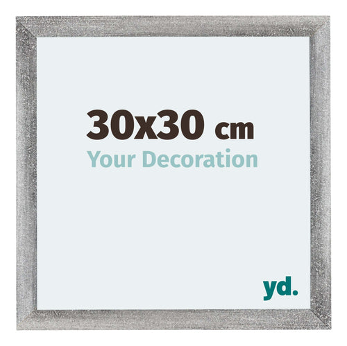 Mura MDF Bilderrahmen 30x30cm Grau Gewischt Vorne Messe | Yourdecoration.at