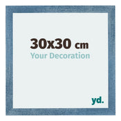 Mura MDF Bilderrahmen 30x30cm Hell Blau Geveegd Vorne Messe | Yourdecoration.at