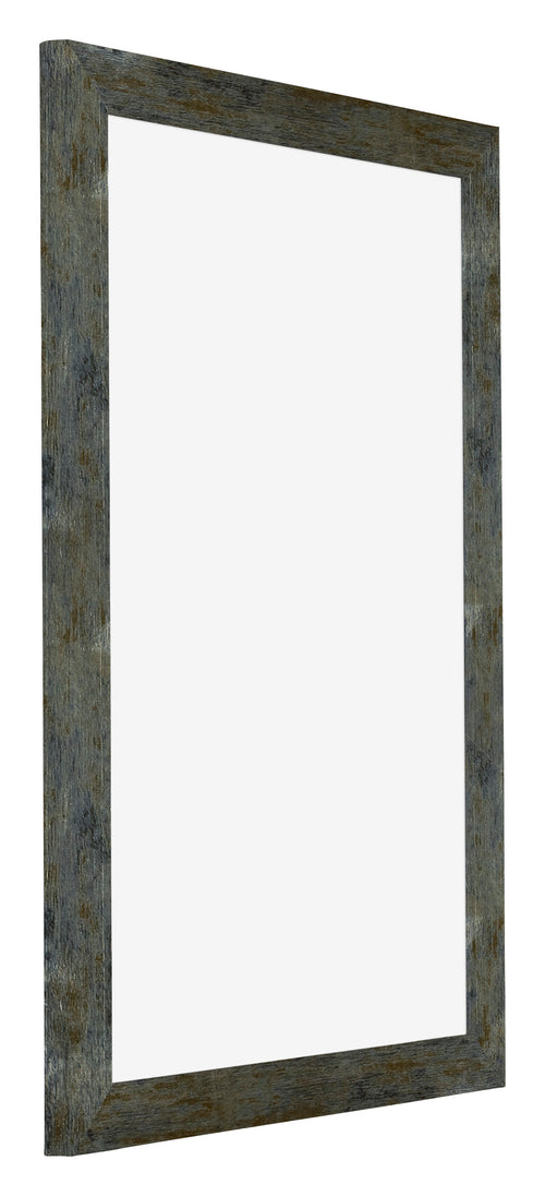 Mura MDF Bilderrahmen 30x45cm Blau Gold Meliert Vorne Schrag | Yourdecoration.at