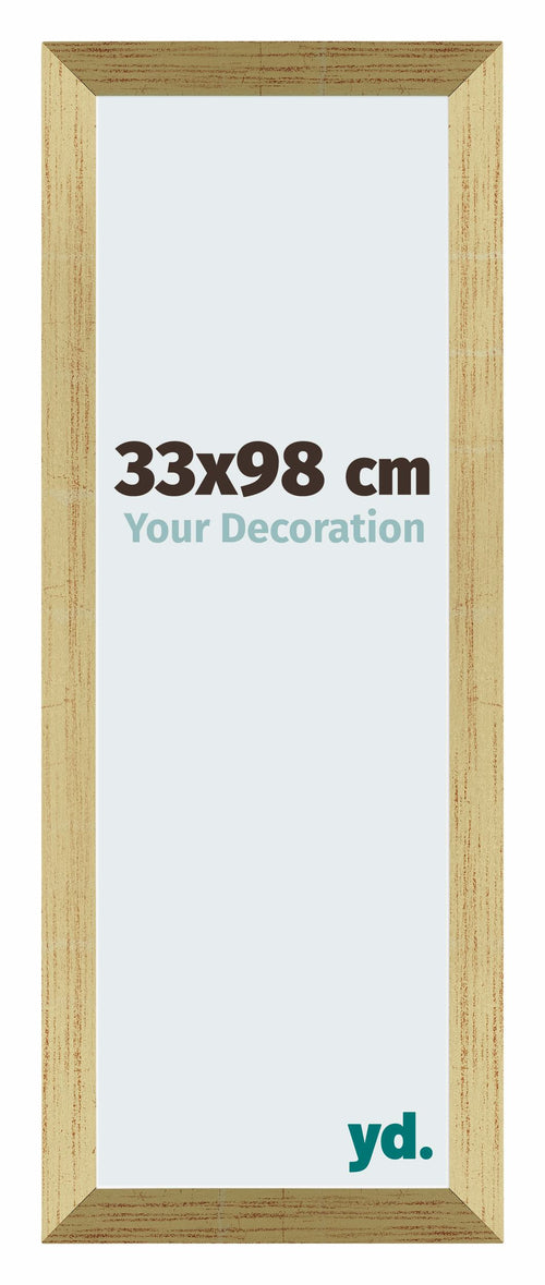 Mura MDF Bilderrahmen 33x98cm Goldglanz Vorne Messe | Yourdecoration.at