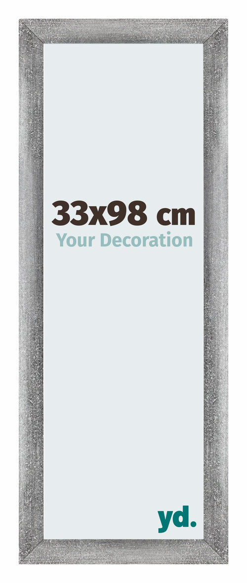 Mura MDF Bilderrahmen 33x98cm Grau Gewischt Vorne Messe | Yourdecoration.at