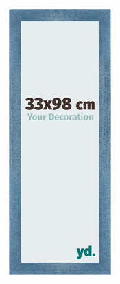 Mura MDF Bilderrahmen 33x98cm Hellblau Gewischt Vorne Messe | Yourdecoration.at