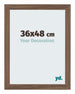 Mura MDF Bilderrahmen 36x48cm Nussbaum Dunkel Vorne Messe | Yourdecoration.at