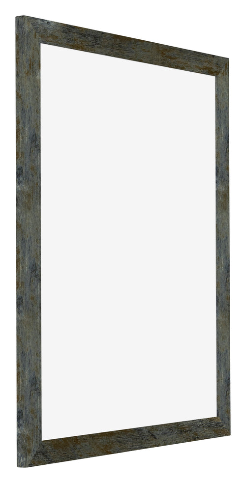 Mura MDF Bilderrahmen 36x49cm Blau Gold Meliert Vorne Schrag | Yourdecoration.at