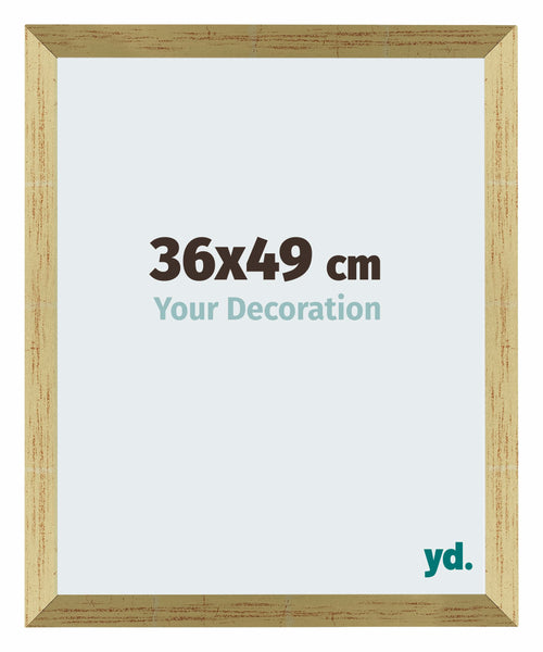 Mura MDF Bilderrahmen 36x49cm Goldglanz Vorne Messe | Yourdecoration.at