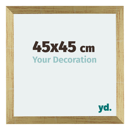 Mura MDF Bilderrahmen 45x45cm Gold Glanz Vorne Messe | Yourdecoration.at