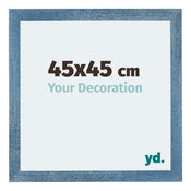 Mura MDF Bilderrahmen 45x45cm Hell Blau Geveegd Vorne Messe | Yourdecoration.at