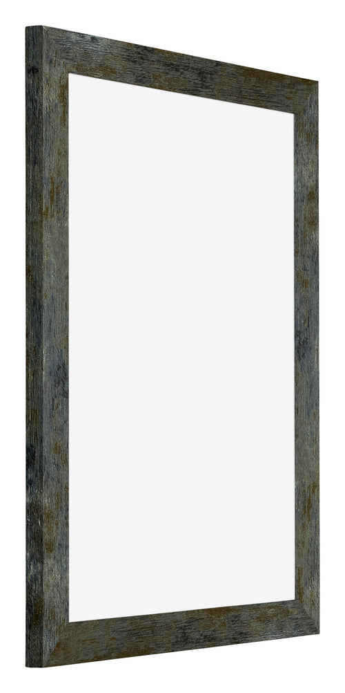 Mura MDF Bilderrahmen 48x64cm Blau Gold Meliert Vorne Schrag | Yourdecoration.at