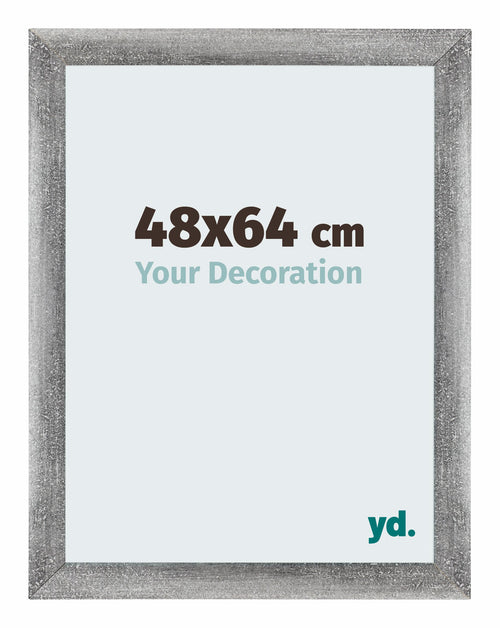 Mura MDF Bilderrahmen 48x64cm Grau Gewischt Vorne Messe | Yourdecoration.at