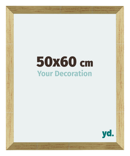 Mura MDF Bilderrahmen 50x60cm Gold Glanz Vorne Messe | Yourdecoration.at