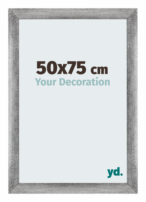 Mura MDF Bilderrahmen 50x75cm Grau Gewischt Vorne Messe | Yourdecoration.at