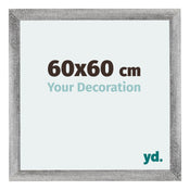 Mura MDF Bilderrahmen 60x60cm Grau Gewischt Vorne Messe | Yourdecoration.at