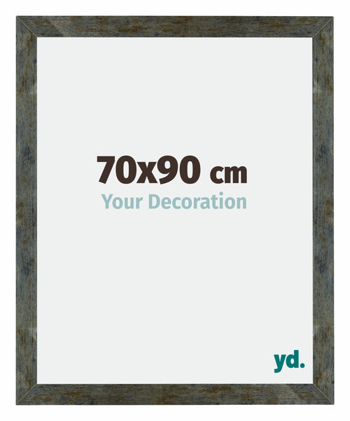 Mura MDF Bilderrahmen 70x90cm Blau Gold Meliert Vorne Messe | Yourdecoration.at