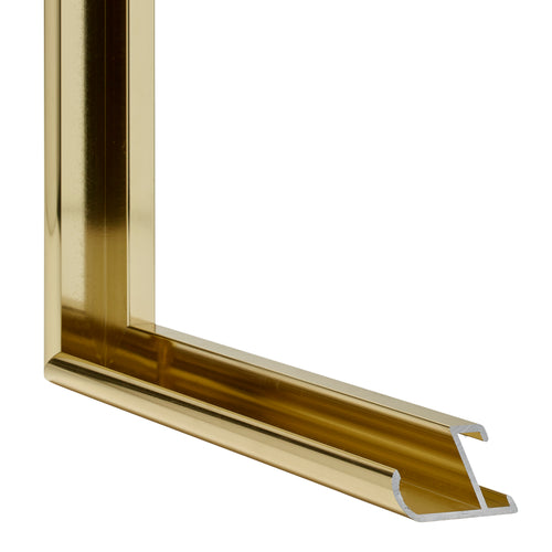 New York Aluminium Bilderrahmen 25x35 Gold Glanz Detail Querschnitt | Yourdecoration.at