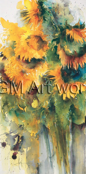 PGM EHO 03 Ekkehard Hofmann Sonnenblumen Kunstdruck 50x100cm | Yourdecoration.at