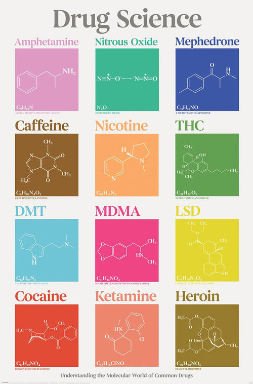 Poster Drug Science A Z 61x91 5cm PP2402112 | Yourdecoration.at