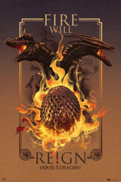 Poster House Of The Dragon Fire Will Reign 61x91 5cm Grupo Erik GPE5856 | Yourdecoration.at