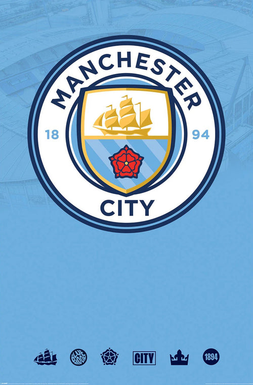 Poster Manchester City Club Crest 61x91 5cm PP35440 | Yourdecoration.at