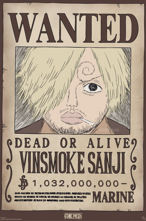 Poster One Piece Wanted Sanji Wano 61x91 5cm GBYDCO620 | Yourdecoration.at