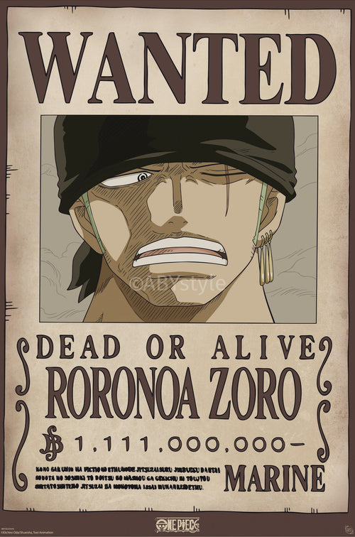 Poster One Piece Wanted Zoro Wano 61x91 5cm Abystyle GBYDCO619 | Yourdecoration.at