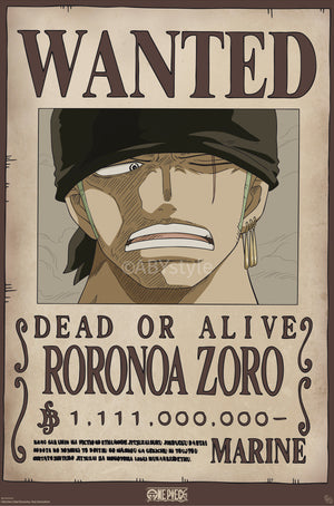 Poster One Piece Wanted Zoro Wano 61x91 5cm Abystyle GBYDCO619 | Yourdecoration.at