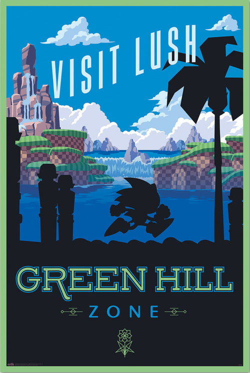 Poster Sonic The Hedgehog Visit Lush Green Hill Zone 61x91 5cm Grupo Erik GPE5810 | Yourdecoration.at