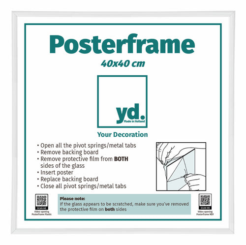 Posterrahmen Kunststoff 40x40cm Weiss Hochglanz Vorne Messe | Yourdecoration.at