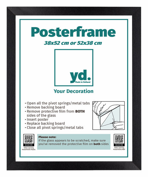 Posterrahmen MDF 38x52cm Schwarz Matt Vorne Messe | Yourdecoration.at