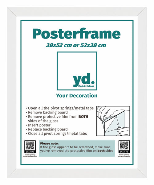 Posterrahmen MDF 38x52cm Weiss Matt Vorne Messe | Yourdecoration.at