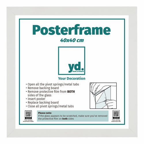 Posterrahmen MDF 40x40cm Weiss Matt Vorne Messe | Yourdecoration.at