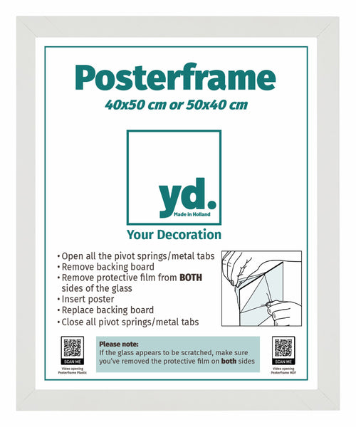 Posterrahmen MDF 40x50cm Weiss Matt Vorne Messe | Yourdecoration.at