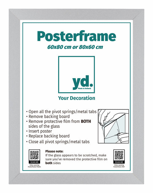 Posterrahmen MDF 60x80 Matt Silber Vorne Messe | Yourdecoration.at