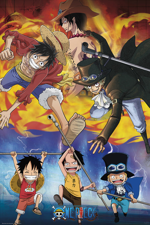 One Piece Ace Sabo Luffy Poster 61X91 5cm | Yourdecoration.de