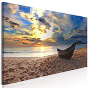 Artgeist Boat on the Beach Narrow Canvas Leinwandbilder | Yourdecoration.at