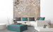 Dimex Beige Leaves Abstract Fototapete 225x250cm 3 bahnen interieur | Yourdecoration.de