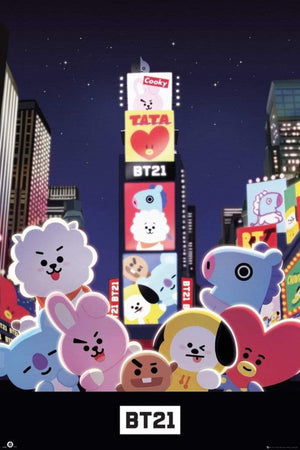 GBeye BT21 Times Square Poster 61x91,5cm | Yourdecoration.de