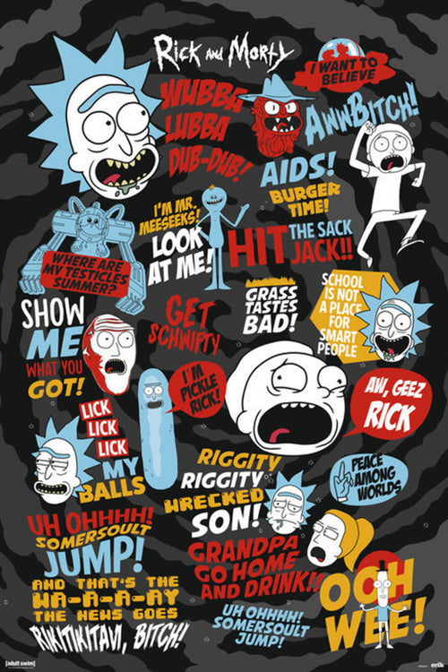 Grupo Erik GPE5241 Rick And Morty Quotes Poster 61X91,5cm | Yourdecoration.at