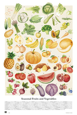 Grupo Erik GPE5349 Vegetales Y Frutas De Temporada Poster 61X91,5cm | Yourdecoration.at