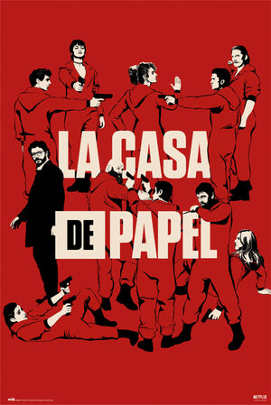 Grupo Erik GPE5483 Money Heist All Characters Poster 61X91,5cm | Yourdecoration.at